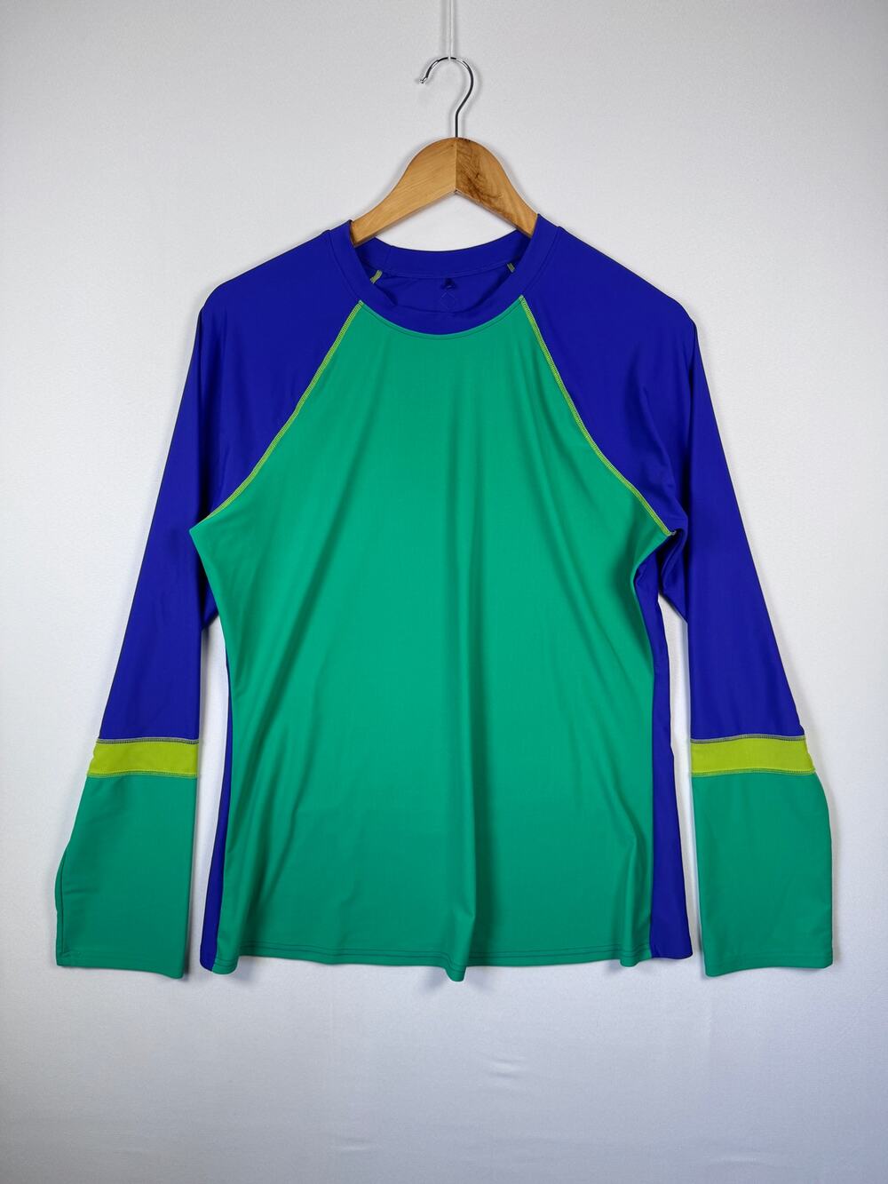 prAna Lorelei Sun Top Womens XL Rash Guard Blue Green Long Sleeve Swim Shirt